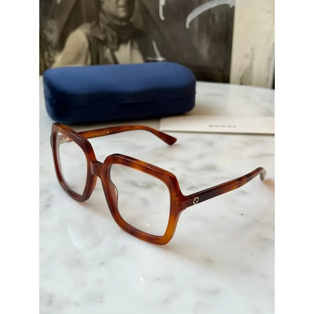 NEW Gucci GG1318O Brown Square Eyeglasses Frames
